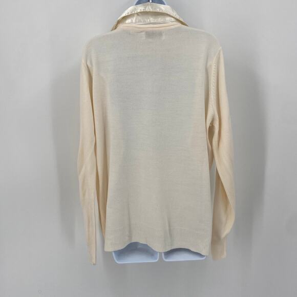 White Stag Collar Pullover Sweater - Picture 4 of 6